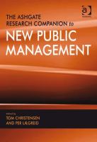 The Ashgate research companion to new public management