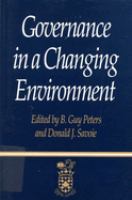 Governance in a changing environment /