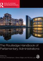 The routledge handbook of parliamentary administrations /