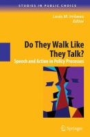 Do they walk like they talk? : speech and action in policy processes /
