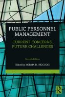 Public personnel management : current concerns, future challenges /
