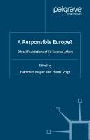 A responsible Europe? ethical foundations of EU external affairs /