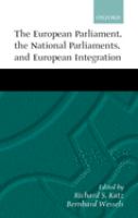 The European Parliament, the national parliaments, and European integration /
