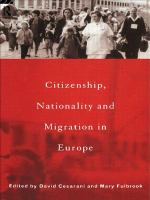 Citizenship, nationality, and migration in Europe /