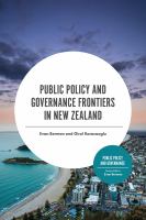 Public policy and governance frontiers in New Zealand /