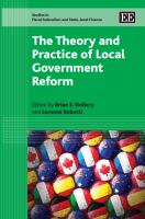 The theory and practice of local government reform /