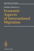 Economic aspects of international migration /