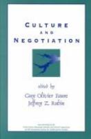 Culture and negotiation : the resolution of water disputes /