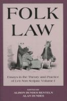 Folk law : essays in the theory and practice of Lex non scripta /