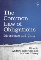 The common law of obligations : divergence and unity /