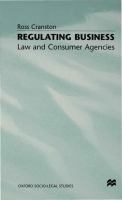 Regulating business : law and consumer agencies /