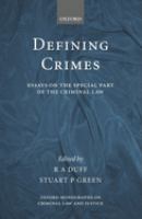 Defining crimes : essays on the special part of the criminal law /