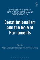 Constitutionalism and the role of parliaments