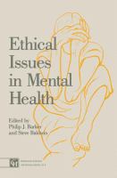 Ethical issues in mental health /