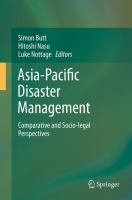 Asia-Pacific disaster management : comparative and socio-legal perspectives /