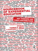 Sourcebook of experiential education key thinkers and their contributions /