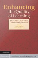Enhancing the quality of learning dispositions, instruction, and learning processes /