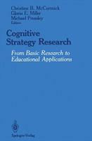 Cognitive strategy research : from basic research to educational applications /
