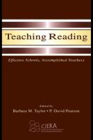 Teaching reading effective schools, accomplished teachers /
