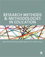 Research methods and methodologies in education /