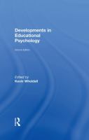 Developments in educational psychology /