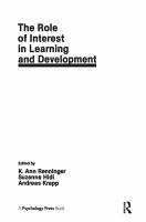 The Role of interest in learning and development /