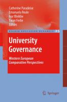 University governance : Western European comparative perspective /