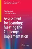 Assessment for Learning : Meeting the Challenge of Implementation /