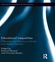 Educational inequalities : difference and diversity in schools and higher education /