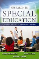 Research in special education designs, methods, and applications /