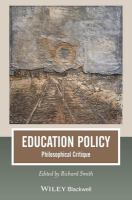 Education policy : philosophical critique /
