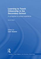 Learning to teach citizenship in the secondary school : a companion to school experience /