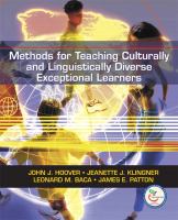 Methods for teaching culturally and linguistically diverse exceptional learners /