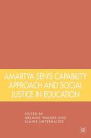 Amartya Sen's capability approach and social justice in education /