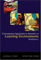 Contemporary approaches to research on learning environments : worldviews /