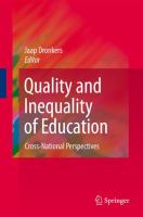 Quality and inequality of education : cross-national perspectives /