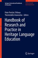 International Handbook on Research and Practice in Heritage Language Education