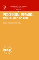 Procedural meaning problems and perspectives /
