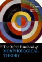 The Oxford handbook of morphological theory /