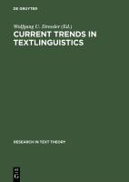 Current trends in textlinguistics /