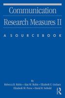 Communication research measures II a sourcebook /