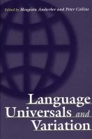Language universals and variation /