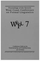 Proceedings of the Seventh West Coast Conference on Formal Linguistics, 1988 /