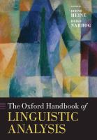 The Oxford handbook of linguistic analysis /