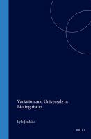 Variation and universals in biolinguistics /