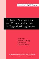 Cultural, psychological and typological issues in cognitive linguistics : selected papers of the bi-annual ICLA meeting in Albuquerque, July 1995 /