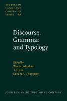 Discourse grammar and typology : papers in honor of John W.M. Verhaar /