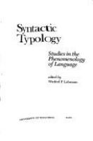 Syntactic typology : studies in the phenomenology of language /
