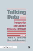 Talking data : transcription and coding in discourse research /