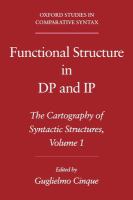 Functional structure in DP and IP : the cartography of syntactic structures /